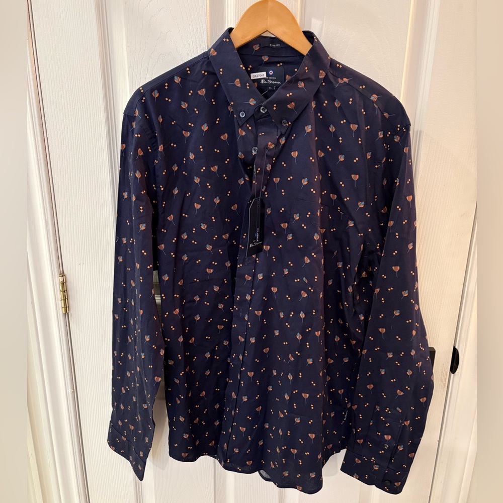 Men's Ben Sherman Navy Patterned Shirt